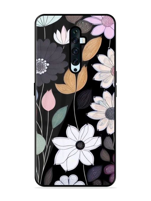 Whimsical Blooms On Black Glossy Soft Edge Case for Oppo Reno 2Z Chachhi