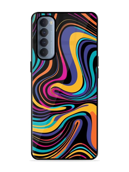 Psychedelic Swirl Glossy Soft Edge Case for Oppo Reno 4 Pro Chachhi