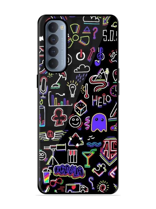 Neon Doodle Glossy Soft Edge Case for Oppo Reno 4 Pro Chachhi