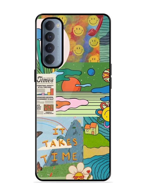 Groovy Vibes Glossy Soft Edge Case for Oppo Reno 4 Pro Chachhi