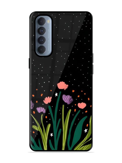 Midnight Bloom Glossy Soft Edge Case for Oppo Reno 4 Pro Chachhi