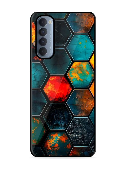 Hexagon Hive Glossy Soft Edge Case for Oppo Reno 4 Pro Chachhi