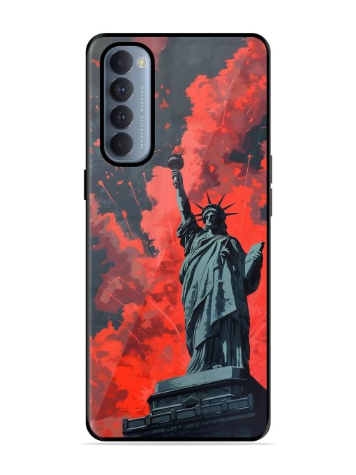 Lady Liberty'S Firework Finale Glossy Soft Edge Case for Oppo Reno 4 Pro Chachhi