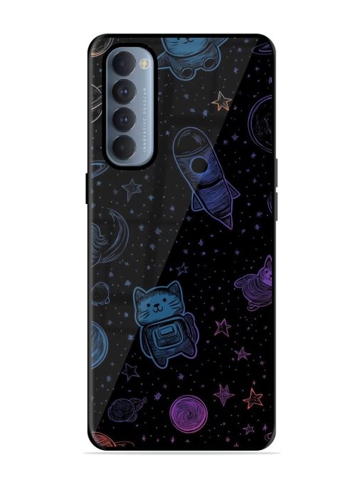 Cosmic Cat Chaos Glossy Soft Edge Case for Oppo Reno 4 Pro Chachhi