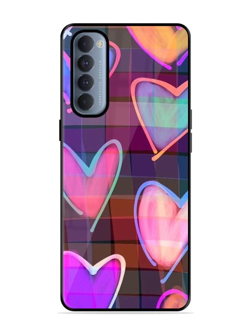 Neon Hearts Glossy Soft Edge Case for Oppo Reno 4 Pro Chachhi