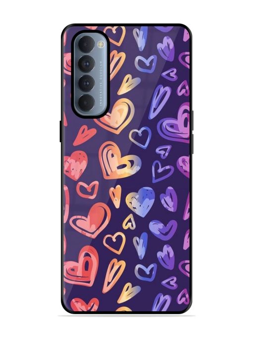 Rainbow Hearts Glossy Soft Edge Case for Oppo Reno 4 Pro Chachhi