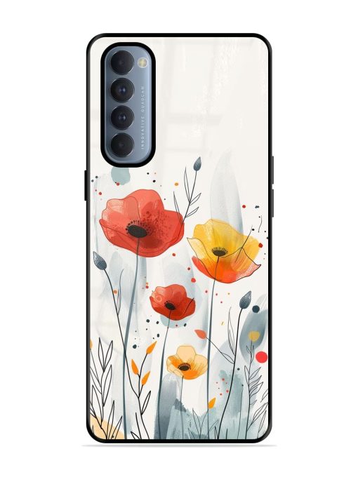 Poppy Fields Glossy Soft Edge Case for Oppo Reno 4 Pro Chachhi