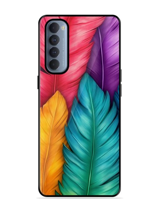 Rainbow Feathers Glossy Soft Edge Case for Oppo Reno 4 Pro Chachhi