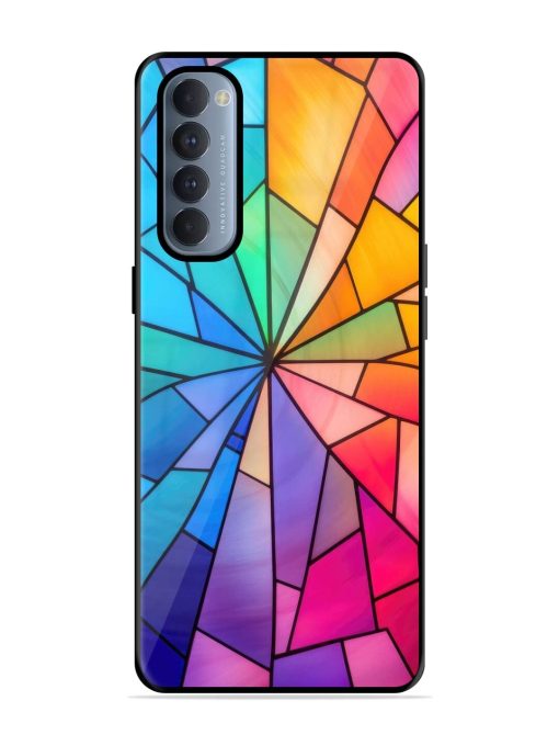 Stained Glass Kaleidoscope Of Colors Glossy Soft Edge Case for Oppo Reno 4 Pro Chachhi