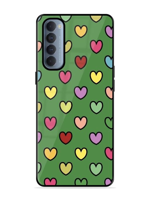 Rainbow Heart Parade Glossy Soft Edge Case for Oppo Reno 4 Pro Chachhi