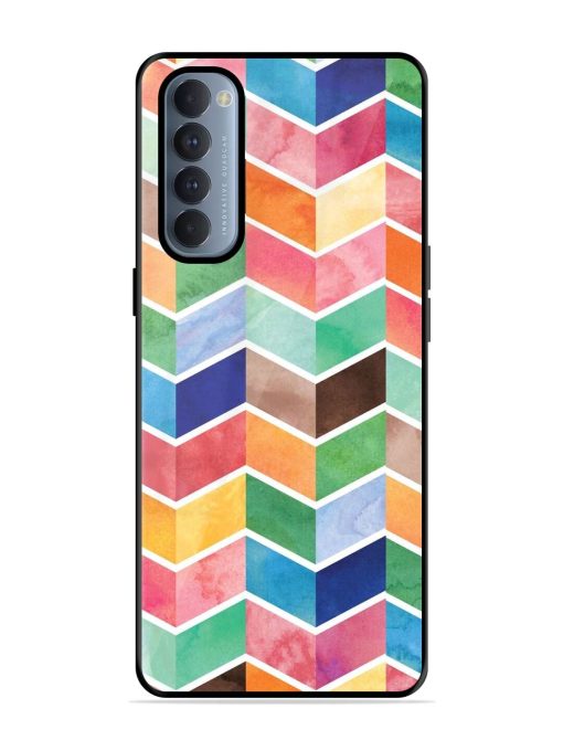 Watercolor Chevron Whimsy Glossy Soft Edge Case for Oppo Reno 4 Pro Chachhi