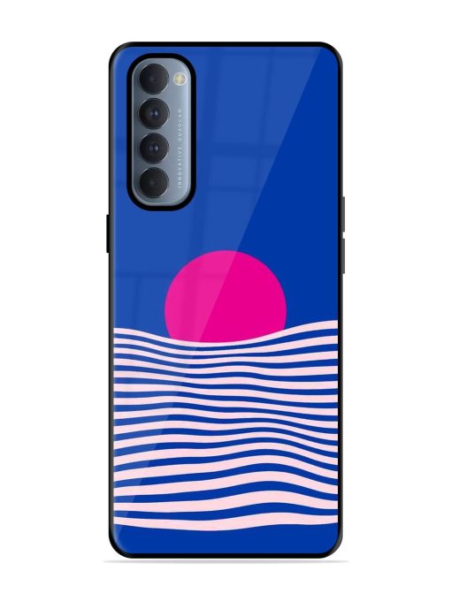 Pink Sunset Over Blue Waves Glossy Soft Edge Case for Oppo Reno 4 Pro Chachhi