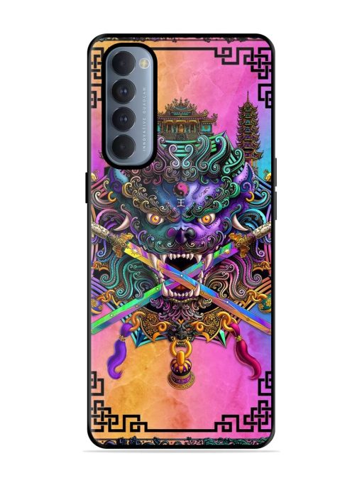 Psychedelic Fu Dog Tapestry Glossy Soft Edge Case for Oppo Reno 4 Pro Chachhi