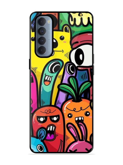 Whimsical Doodle Chaos Glossy Soft Edge Case for Oppo Reno 4 Pro Chachhi