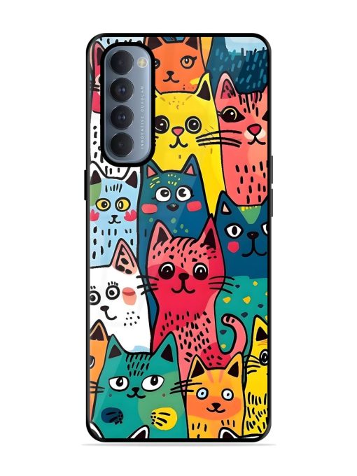 Feline Frenzy Glossy Soft Edge Case for Oppo Reno 4 Pro Chachhi