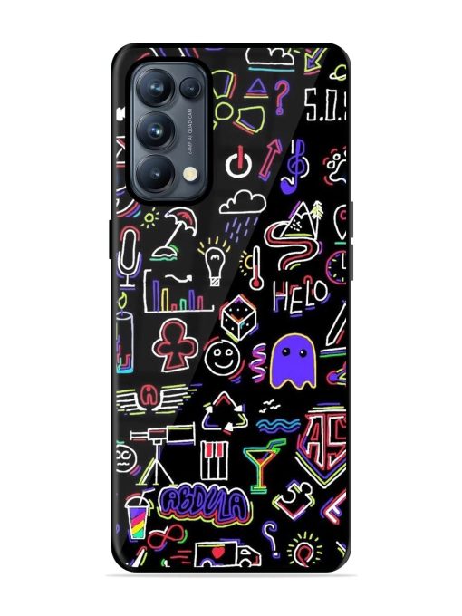 Neon Doodle Glossy Soft Edge Case for Oppo Reno 5 Pro (5G) Chachhi