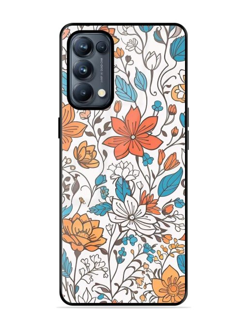 Floral Symphony Glossy Soft Edge Case for Oppo Reno 5 Pro (5G) Chachhi