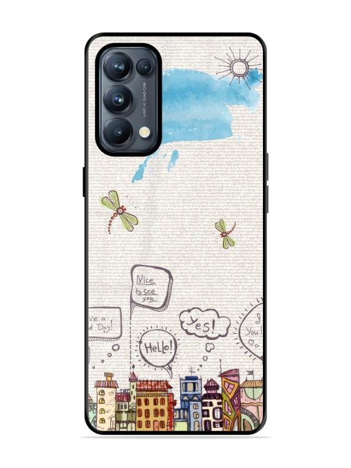 Doodle City Glossy Soft Edge Case for Oppo Reno 5 Pro (5G) Chachhi