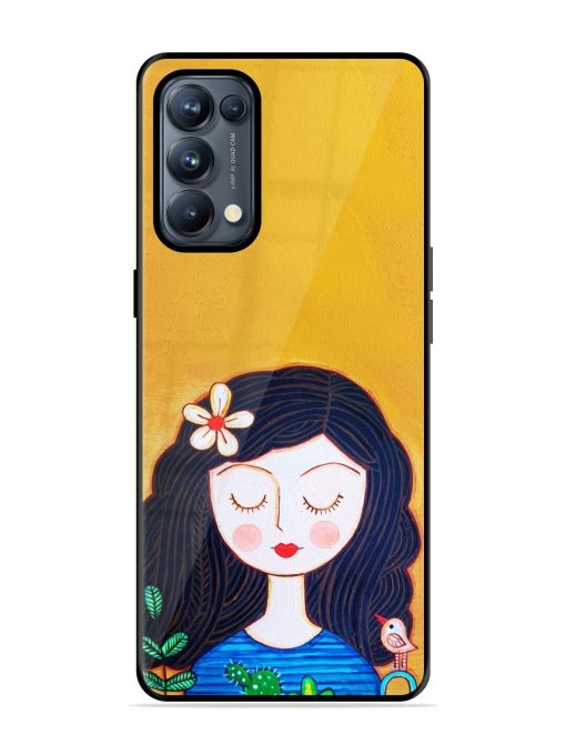 Girl Illustration Glossy Soft Edge Case for Oppo Reno 5 Pro (5G) Chachhi