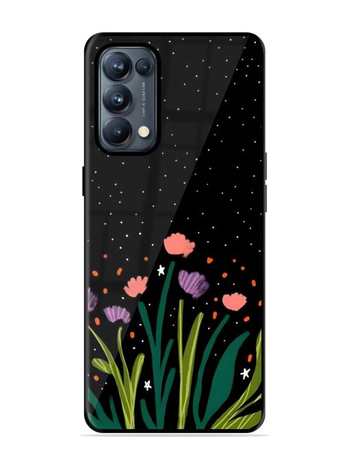 Midnight Bloom Glossy Soft Edge Case for Oppo Reno 5 Pro (5G) Chachhi