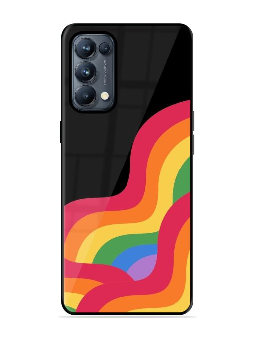 Wavy Rainbow Glossy Soft Edge Case for Oppo Reno 5 Pro (5G) Chachhi