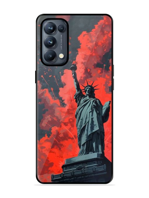 Lady Liberty'S Firework Finale Glossy Soft Edge Case for Oppo Reno 5 Pro (5G) Chachhi