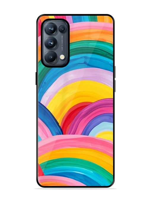 Rainbow Symphony Glossy Soft Edge Case for Oppo Reno 5 Pro (5G) Chachhi