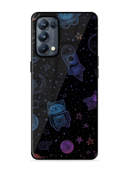 Cosmic Cat Chaos Glossy Soft Edge Case for Oppo Reno 5 Pro (5G) Chachhi