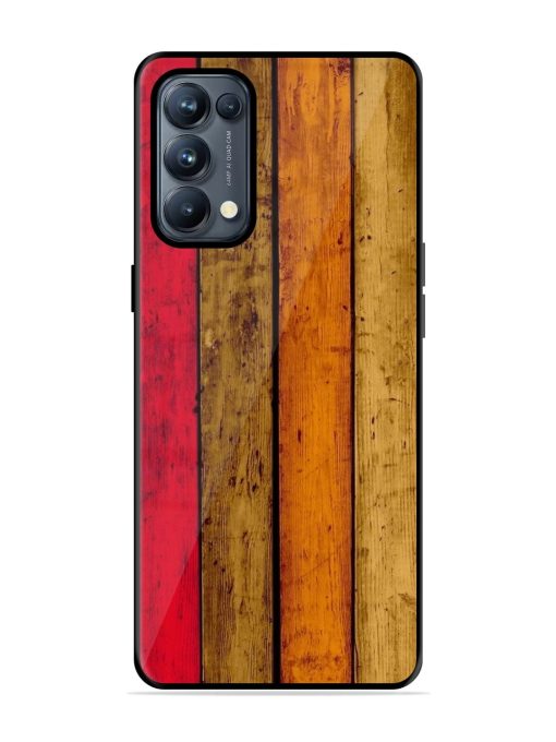 Colorful Woodgrain Glossy Soft Edge Case for Oppo Reno 5 Pro (5G) Chachhi