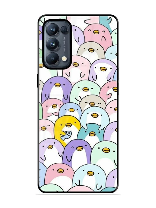 Penguin Party Glossy Soft Edge Case for Oppo Reno 5 Pro (5G) Chachhi