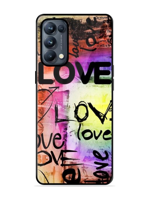 Love Graffiti Glossy Soft Edge Case for Oppo Reno 5 Pro (5G) Chachhi