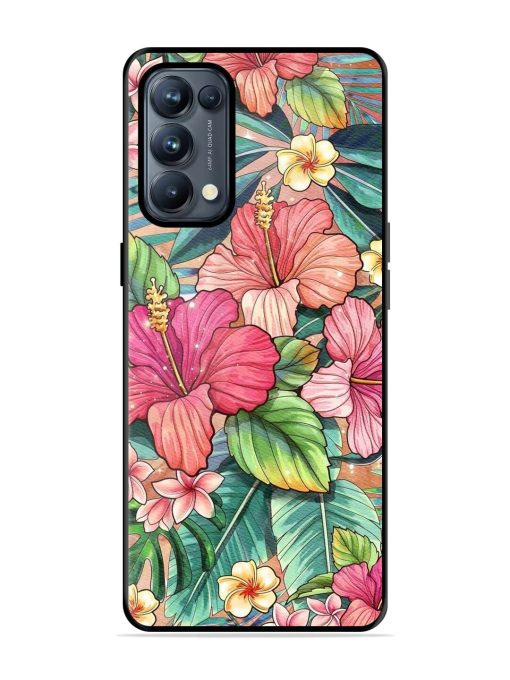 Tropical Tapestry Glossy Soft Edge Case for Oppo Reno 5 Pro (5G) Chachhi