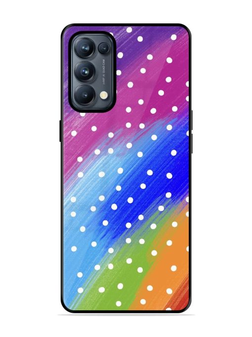 Rainbow Polka Dot Dream Glossy Soft Edge Case for Oppo Reno 5 Pro (5G) Chachhi