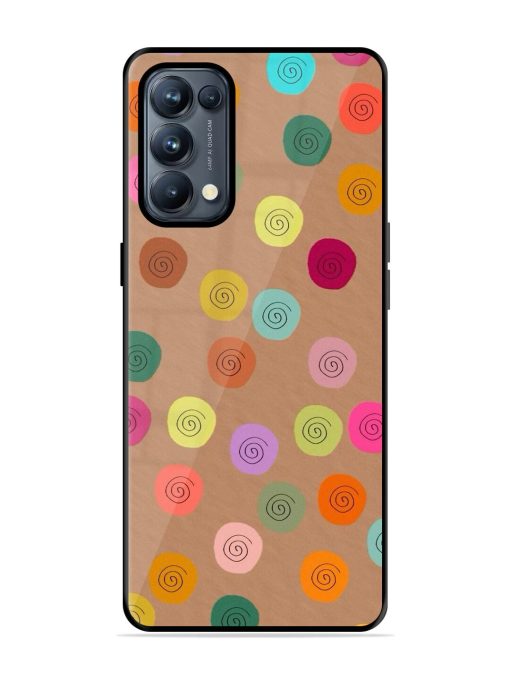 Swirly Dots On Kraft Glossy Soft Edge Case for Oppo Reno 5 Pro (5G) Chachhi