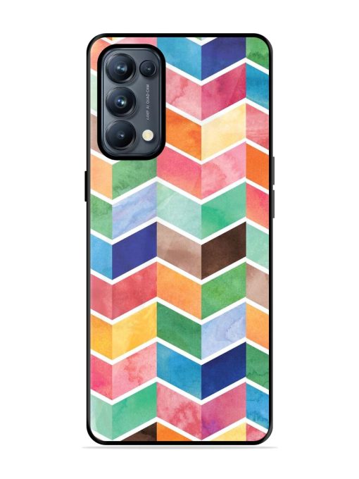 Watercolor Chevron Whimsy Glossy Soft Edge Case for Oppo Reno 5 Pro (5G) Chachhi