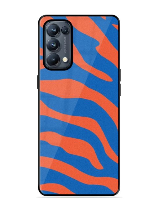 Zebra Stripes In Blue And Orange Glossy Soft Edge Case for Oppo Reno 5 Pro (5G) Chachhi