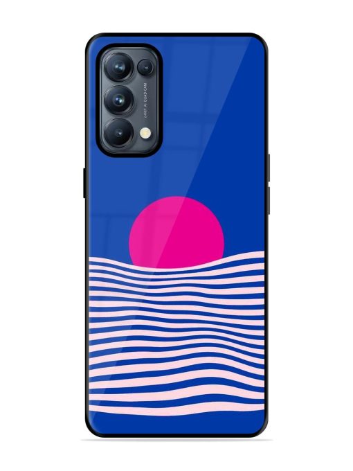 Pink Sunset Over Blue Waves Glossy Soft Edge Case for Oppo Reno 5 Pro (5G) Chachhi