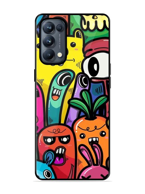 Whimsical Doodle Chaos Glossy Soft Edge Case for Oppo Reno 5 Pro (5G) Chachhi