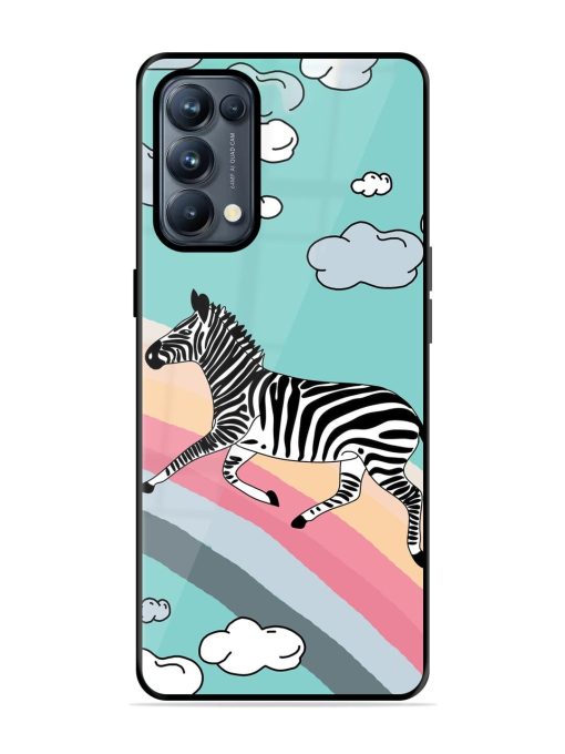 Zebra On A Rainbow Glossy Soft Edge Case for Oppo Reno 5 Pro (5G) Chachhi