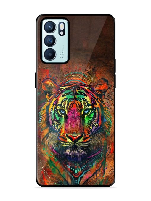 Cosmic Tiger Glossy Soft Edge Case for Oppo Reno 6 (5G) Chachhi