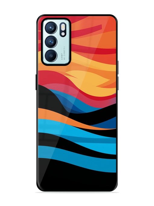 Blazing Currents Glossy Soft Edge Case for Oppo Reno 6 (5G) Chachhi