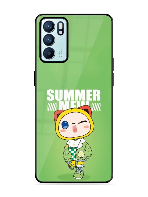 Purrfect Summer Glossy Soft Edge Case for Oppo Reno 6 (5G) Chachhi