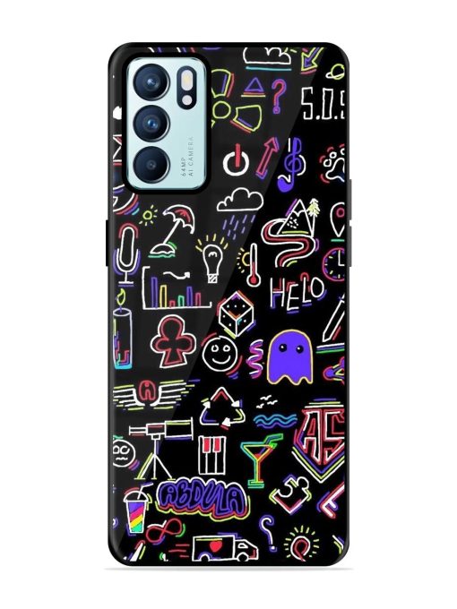 Neon Doodle Glossy Soft Edge Case for Oppo Reno 6 (5G) Chachhi