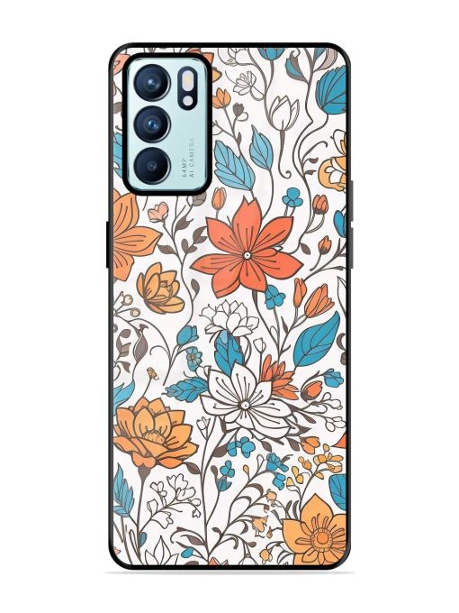 Floral Symphony Glossy Soft Edge Case for Oppo Reno 6 (5G) Chachhi