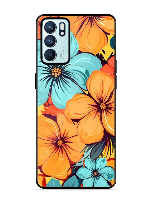 Tropical Bloom Glossy Soft Edge Case for Oppo Reno 6 (5G) Chachhi