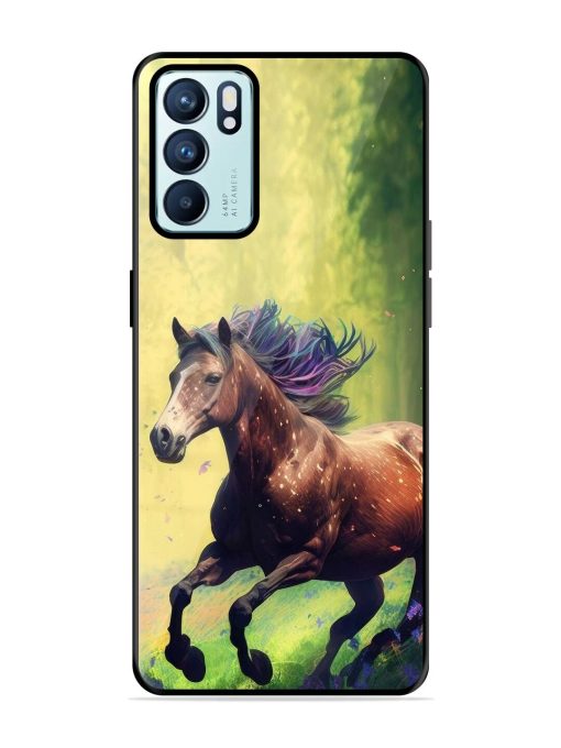 Enchanted Gallop Glossy Soft Edge Case for Oppo Reno 6 (5G) Chachhi