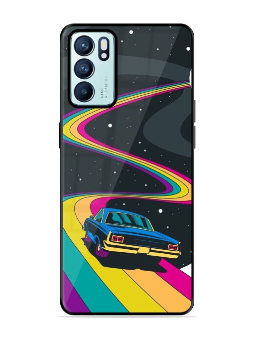 Rainbow Road Glossy Soft Edge Case for Oppo Reno 6 (5G) Chachhi