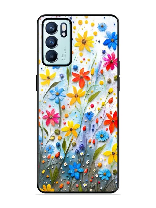 Vibrant Floral Glossy Soft Edge Case for Oppo Reno 6 (5G) Chachhi