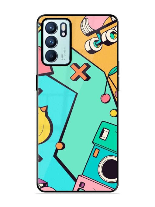 Retro Remix Glossy Soft Edge Case for Oppo Reno 6 (5G) Chachhi