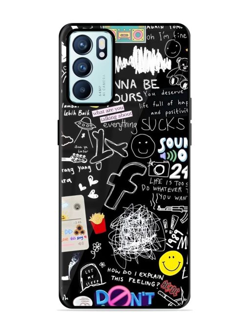 Doodle Diary Glossy Soft Edge Case for Oppo Reno 6 (5G)